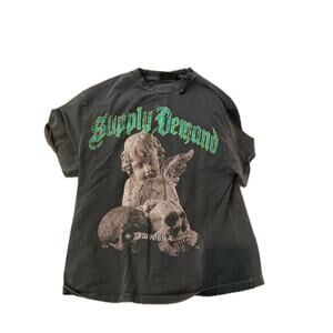 Supply & Demand Gargoyle and Skull Black T-Shirt Mens Large